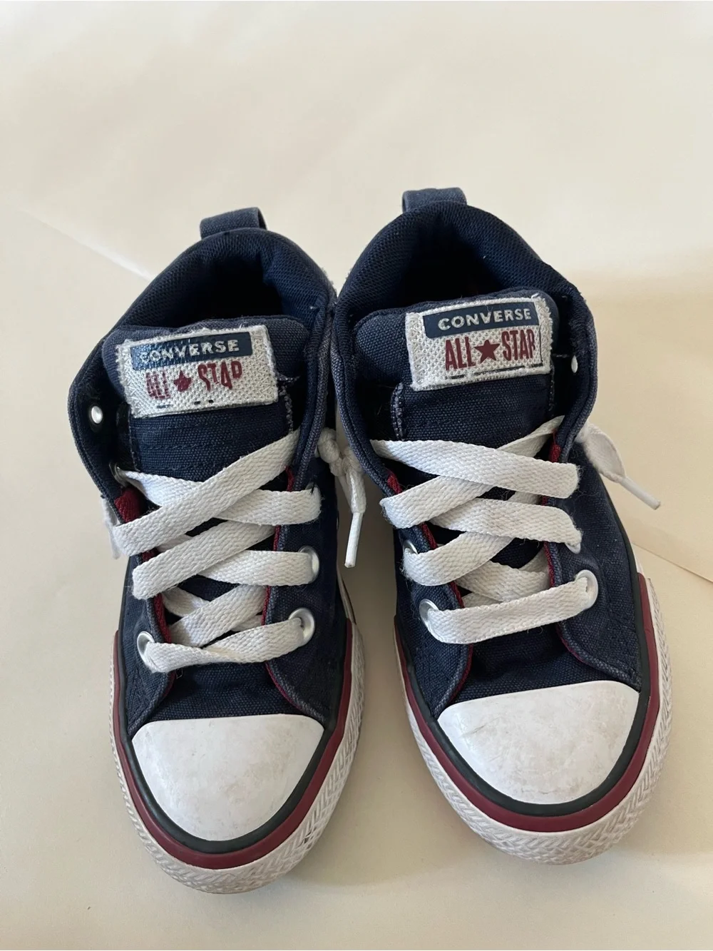 Converse Kids Navy Blue and White High-Top Sneakers
